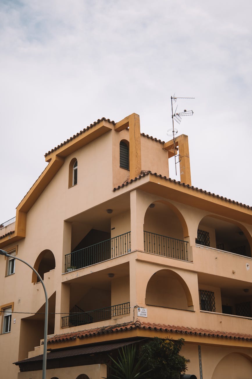 White Mediterranean façade in southern Spain